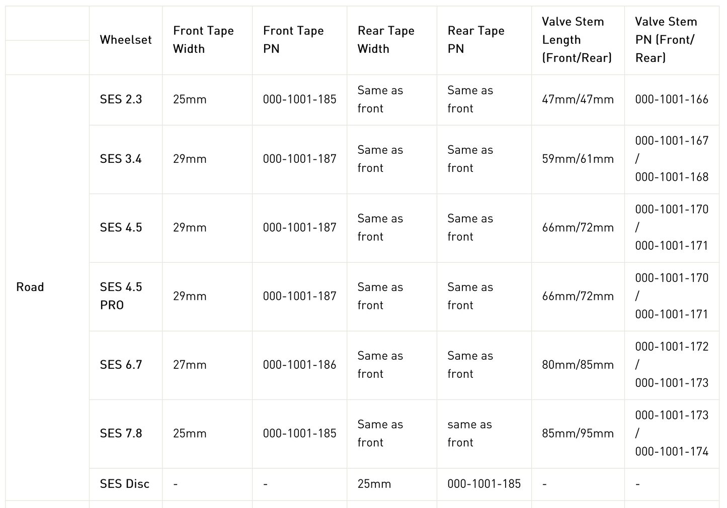 ENVE Tubeless Tape and Valve Stem