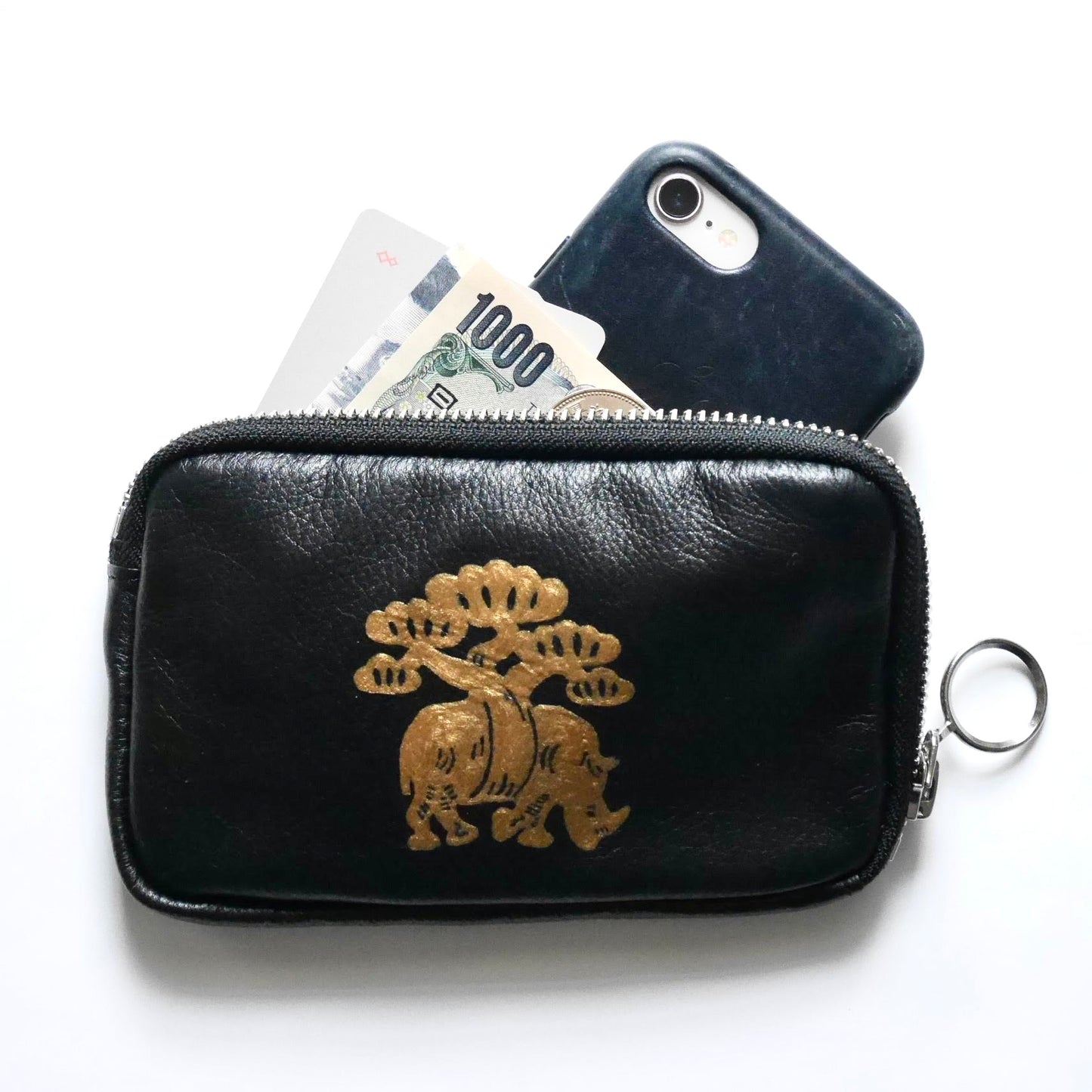 BONSAITIALS CASE REAL LEATHER - GOLD RHINO