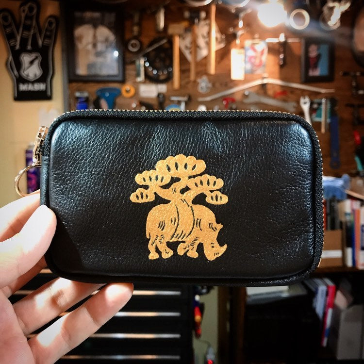 BONSAITIALS CASE REAL LEATHER - GOLD RHINO